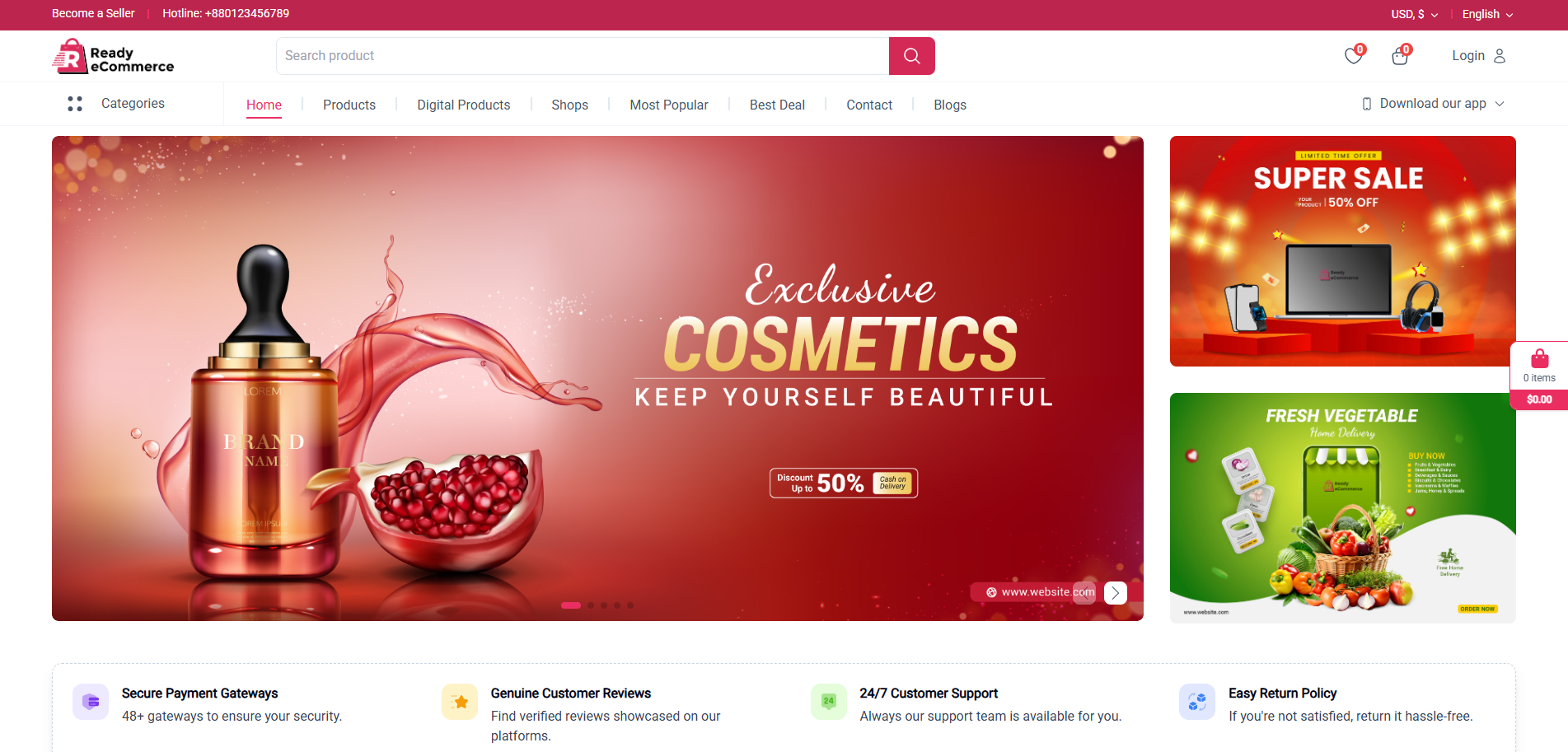 Ready eCommerce Bundle landing page preview