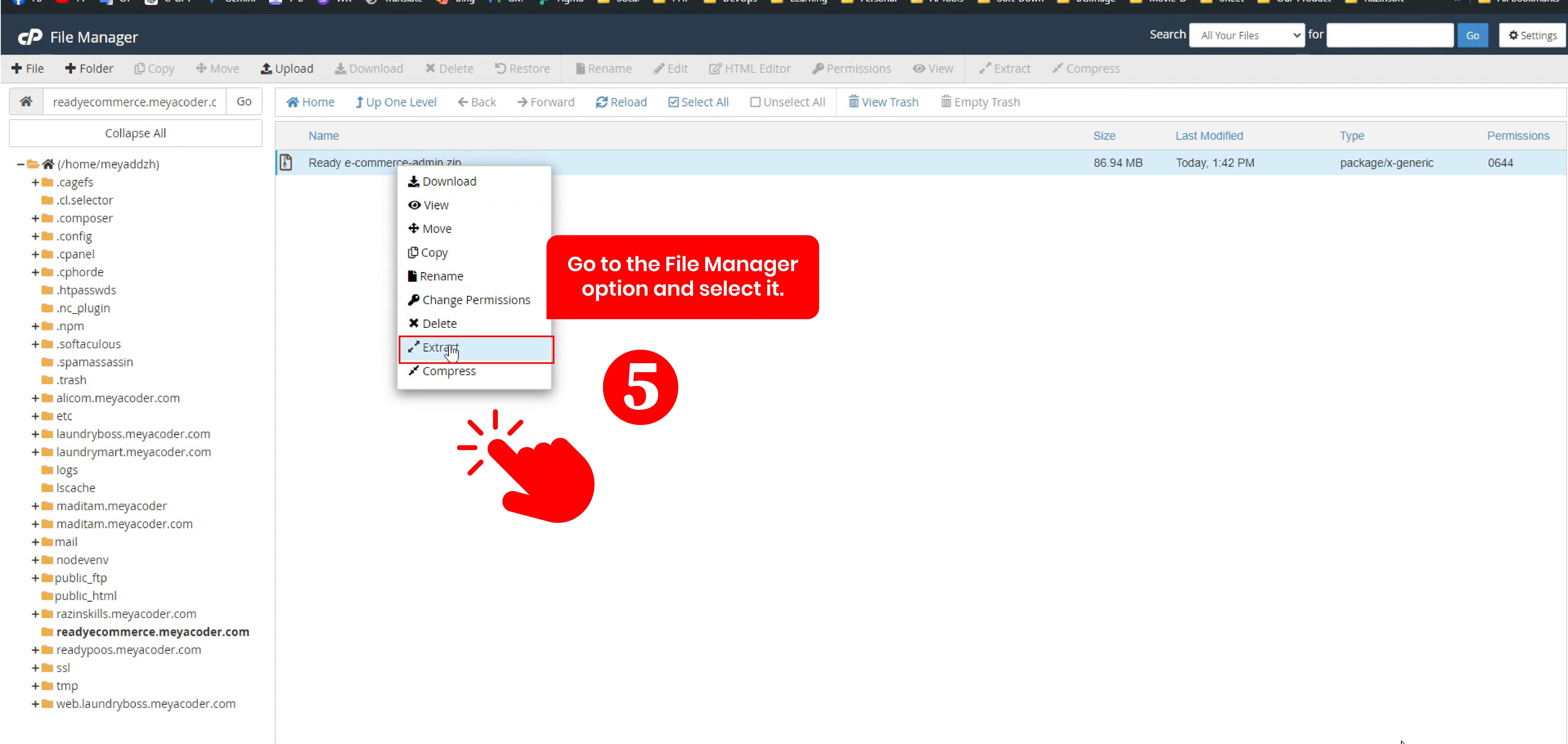 Extract install ZIP in cPanel