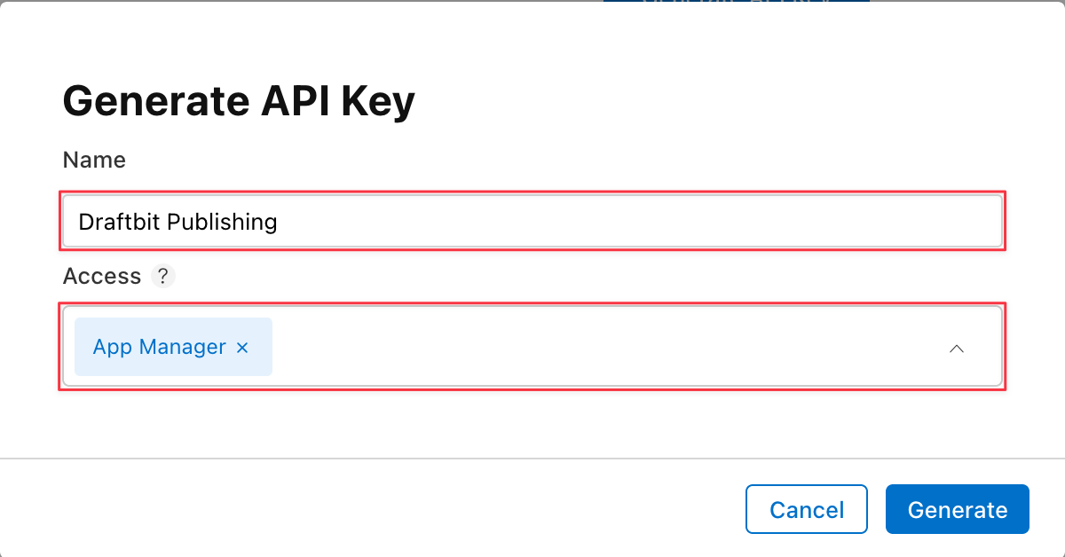 Apple App Store Connect setup example